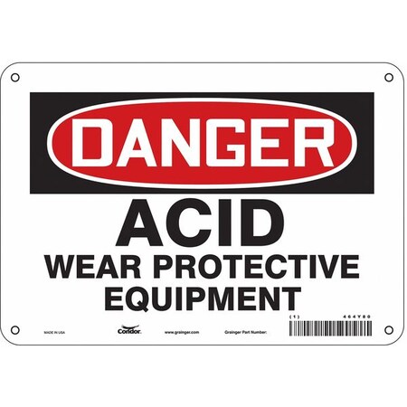 Safety Sign, 7 in Height, 10 in Width, Aluminum, Vertical Rectangle, English, 464Y80 MPN:464Y80