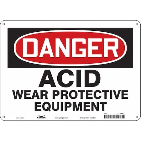 Safety Sign, 10 in Height, 14 in Width, Aluminum, Horizontal Rectangle, English, 464Y81 MPN:464Y81