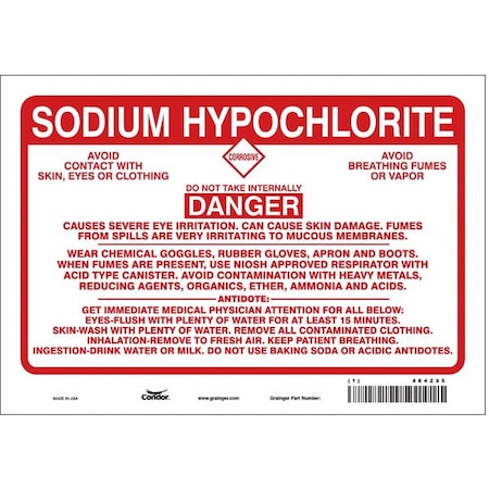 Safety Sign, 7 in Height, 10 in Width, Vinyl, Vertical Rectangle, English, 464Z95 MPN:464Z95