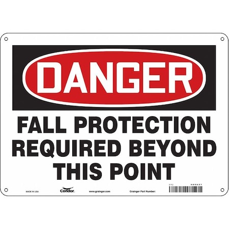 Safety Sign, 10 in Height, 14 in Width, Polyethylene, Horizontal Rectangle, English, 465A27 MPN:465A27