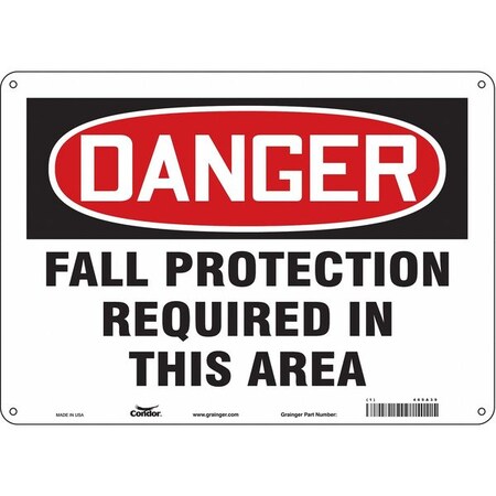 Safety Sign, 10 in Height, 14 in Width, Aluminum, Horizontal Rectangle, English, 465A39 MPN:465A39
