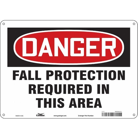 Safety Sign, 10 in Height, 14 in Width, Polyethylene, Horizontal Rectangle, English, 465A41 MPN:465A41
