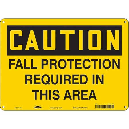 Safety Sign, 10 in Height, 14 in Width, Polyethylene, Horizontal Rectangle, English, 465A78 MPN:465A78
