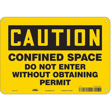 Safety Sign, 7 in H x 10 in W, Fiberglass, Vertical Rectangle MPN:465G43