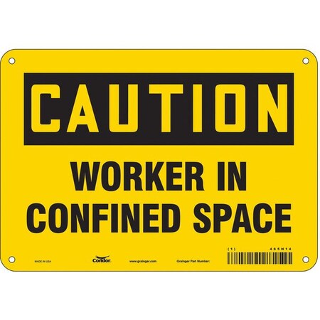 Safety Sign, 7 in Height, 10 in Width, Aluminum, Vertical Rectangle, English, 465H14 MPN:465H14
