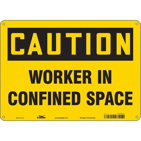 Safety Sign, 10 in Height, 14 in Width, Aluminum, Horizontal Rectangle, English, 465H15 MPN:465H15