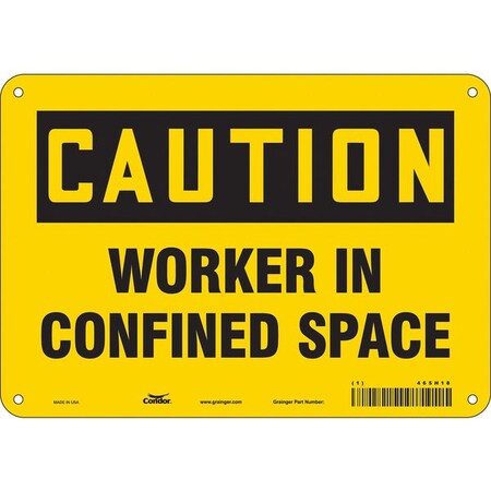 Safety Sign, 7 in Height, 10 in Width, Polyethylene, Vertical Rectangle, English, 465H18 MPN:465H18