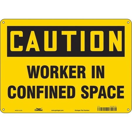 Safety Sign, 10 in Height, 14 in Width, Polyethylene, Horizontal Rectangle, English, 465H19 MPN:465H19