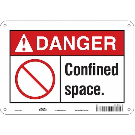 Safety Sign, 7 in Height, 10 in Width, Aluminum, Vertical Rectangle, English, 465H46 MPN:465H46