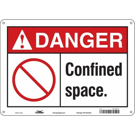 Safety Sign, 10 in Height, 14 in Width, Polyethylene, Horizontal Rectangle, English, 465H51 MPN:465H51