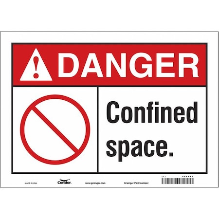 Safety Sign, 10 in Height, 14 in Width, Vinyl, Horizontal Rectangle, English, 465H53 MPN:465H53