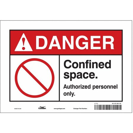 Safety Sign, 7 in Height, 10 in Width, Vinyl, Vertical Rectangle, English, 465H60 MPN:465H60