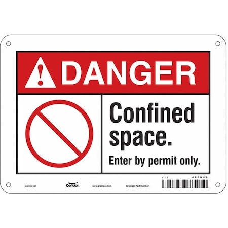 Safety Sign, 7 in Height, 10 in Width, Polyethylene, Vertical Rectangle, English, 465H66 MPN:465H66