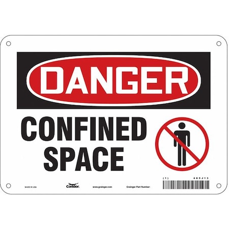 Safety Sign, 7 in Height, 10 in Width, Aluminum, Vertical Rectangle, English, 465J13 MPN:465J13