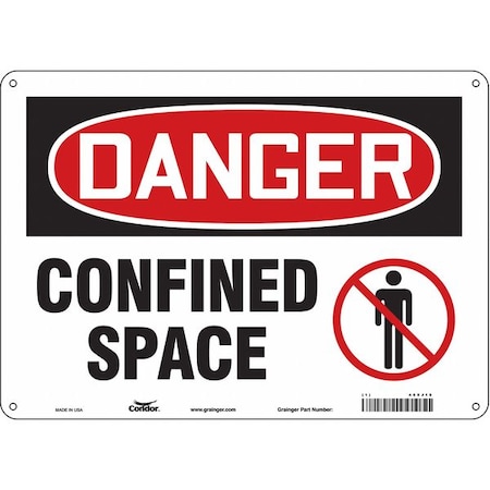 Safety Sign, 10 in Height, 14 in Width, Polyethylene, Horizontal Rectangle, English, 465J18 MPN:465J18