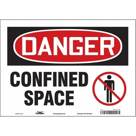 Safety Sign, 10 in Height, 14 in Width, Vinyl, Horizontal Rectangle, English, 465J20 MPN:465J20