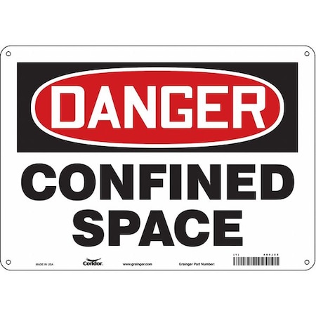 Safety Sign, 10 in Height, 14 in Width, Aluminum, Horizontal Rectangle, English, 465J22 MPN:465J22