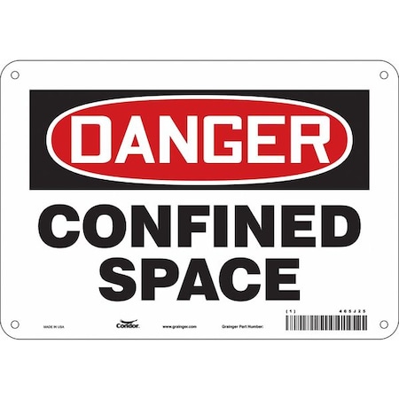 Safety Sign, 7 in Height, 10 in Width, Polyethylene, Vertical Rectangle, English, 465J25 MPN:465J25