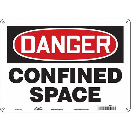 Safety Sign, 10 in Height, 14 in Width, Polyethylene, Horizontal Rectangle, English, 465J26 MPN:465J26