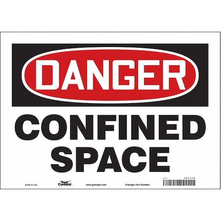 Safety Sign, 10 in Height, 14 in Width, Vinyl, Horizontal Rectangle, English, 465J30 MPN:465J30