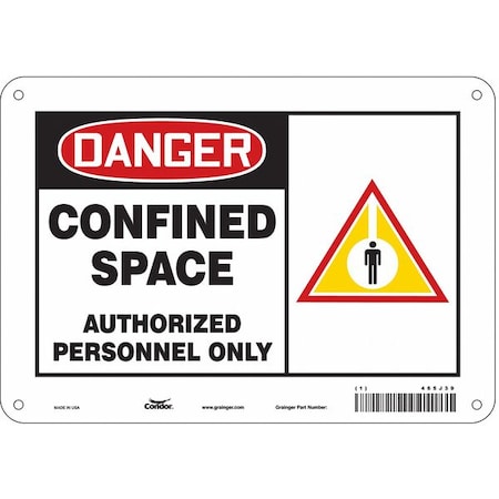 Safety Sign, 7 in Height, 10 in Width, Aluminum, Vertical Rectangle, English, 465J39 MPN:465J39