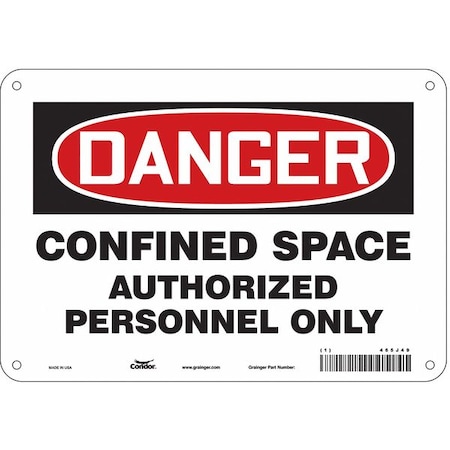 Safety Sign, 7 in Height, 10 in Width, Aluminum, Vertical Rectangle, English, 465J49 MPN:465J49
