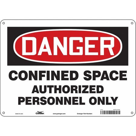 Safety Sign, 10 in Height, 14 in Width, Polyethylene, Horizontal Rectangle, English, 465J54 MPN:465J54
