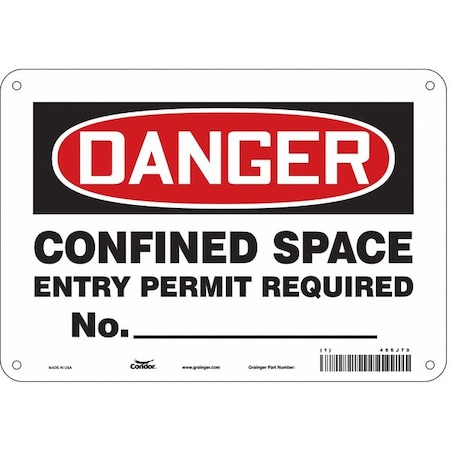 Safety Sign, 7 in Height, 10 in Width, Polyethylene, Vertical Rectangle, English, 465J70 MPN:465J70