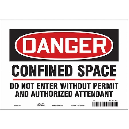 Safety Sign, 7 in Height, 10 in Width, Vinyl, Vertical Rectangle, English, 465J96 MPN:465J96