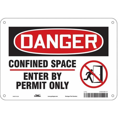 Safety Sign, 7 in Height, 10 in Width, Fiberglass, Vertical Rectangle, English, 465K17 MPN:465K17