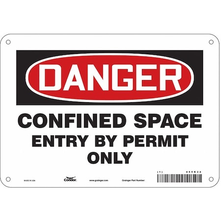 Safety Sign, 7 in Height, 10 in Width, Aluminum, Vertical Rectangle, English, 465K24 MPN:465K24