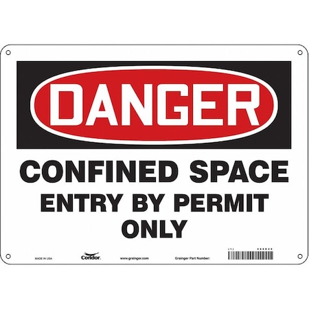 Safety Sign, 10 in Height, 14 in Width, Aluminum, Horizontal Rectangle, English, 465K25 MPN:465K25