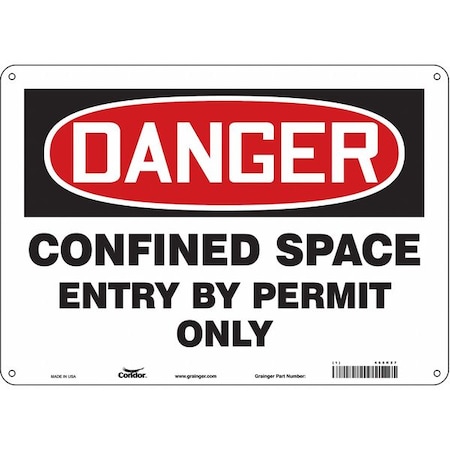 Safety Sign, 10 in Height, 14 in Width, Fiberglass, Horizontal Rectangle, English, 465K27 MPN:465K27
