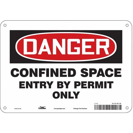Safety Sign, 7 in Height, 10 in Width, Polyethylene, Vertical Rectangle, English, 465K28 MPN:465K28
