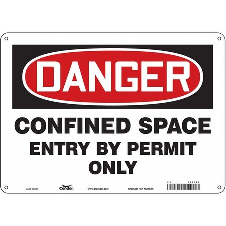 Safety Sign, 10 in Height, 14 in Width, Polyethylene, Horizontal Rectangle, English, 465K29 MPN:465K29