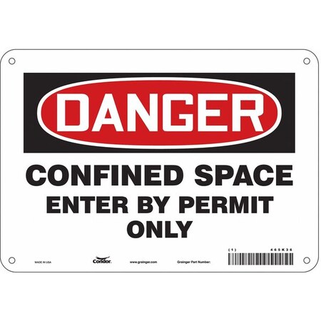 Safety Sign, 7 in Height, 10 in Width, Polyethylene, Vertical Rectangle, English, 465K36 MPN:465K36