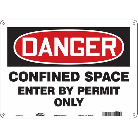 Safety Sign, 10 in Height, 14 in Width, Polyethylene, Horizontal Rectangle, English, 465K37 MPN:465K37