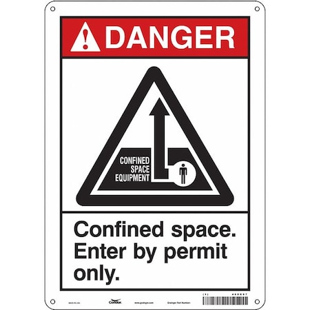 Safety Sign, 14 in Height, 10 in Width, Aluminum, Vertical Rectangle, English, 465K87 MPN:465K87