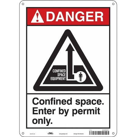 Safety Sign, 14 in Height, 10 in Width, Polyethylene, Vertical Rectangle, English, 465K91 MPN:465K91