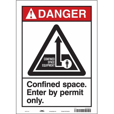 Safety Sign, 14 in Height, 10 in Width, Vinyl, Vertical Rectangle, English, 465K94 MPN:465K94