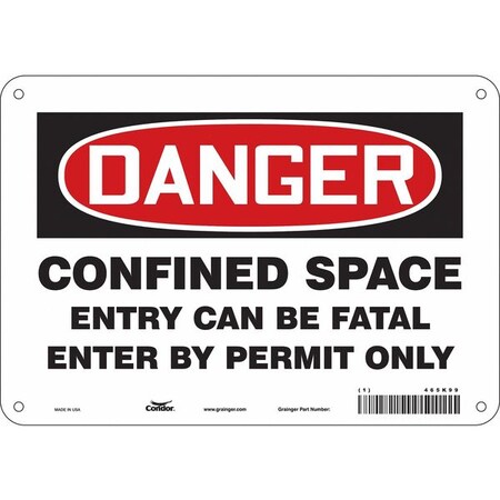 Safety Sign, 7 in Height, 10 in Width, Polyethylene, Vertical Rectangle, English, 465K99 MPN:465K99