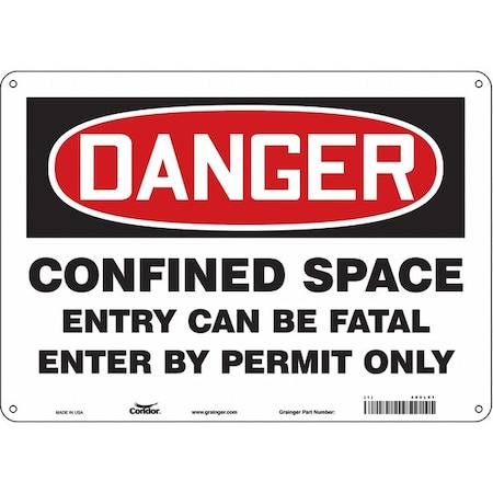 Safety Sign, 10 in Height, 14 in Width, Polyethylene, Horizontal Rectangle, English, 465L01 MPN:465L01
