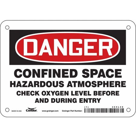 Safety Sign, 5 in Height, 7 in Width, Vinyl, Horizontal Rectangle, English, 465L28 MPN:465L28