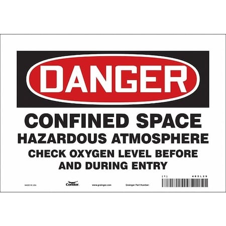 Safety Sign, 7 in Height, 10 in Width, Vinyl, Vertical Rectangle, English, 465L29 MPN:465L29