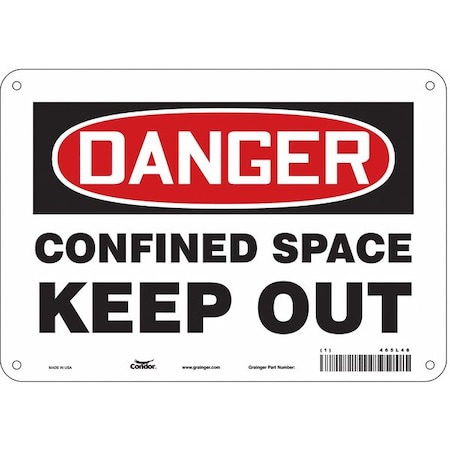 Safety Sign, 7 in Height, 10 in Width, Aluminum, Vertical Rectangle, English, 465L48 MPN:465L48