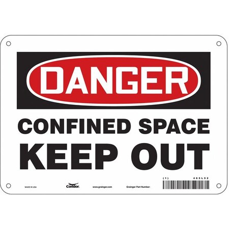 Safety Sign, 7 in Height, 10 in Width, Polyethylene, Vertical Rectangle, English, 465L52 MPN:465L52
