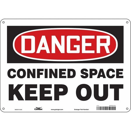 Safety Sign, 10 in Height, 14 in Width, Polyethylene, Horizontal Rectangle, English, 465L53 MPN:465L53