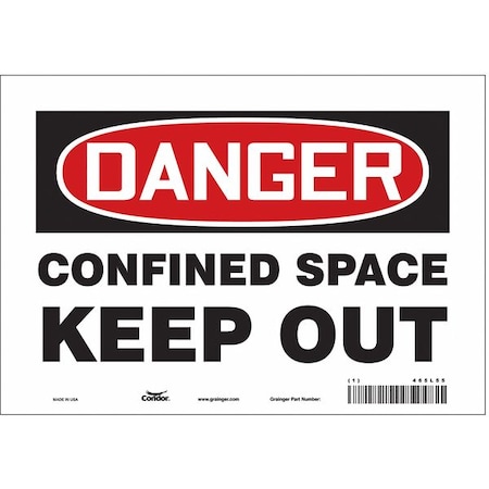Safety Sign, 7 in Height, 10 in Width, Vinyl, Vertical Rectangle, English, 465L55 MPN:465L55