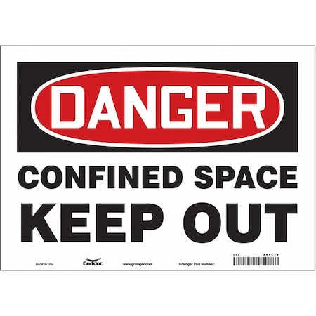Safety Sign, 10 in Height, 14 in Width, Vinyl, Horizontal Rectangle, English, 465L56 MPN:465L56