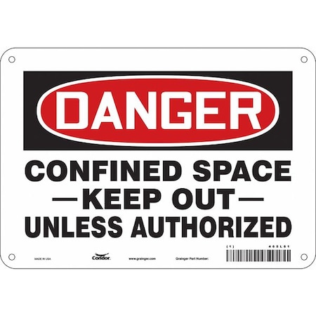 Safety Sign, 7 in Height, 10 in Width, Polyethylene, Vertical Rectangle, English, 465L61 MPN:465L61